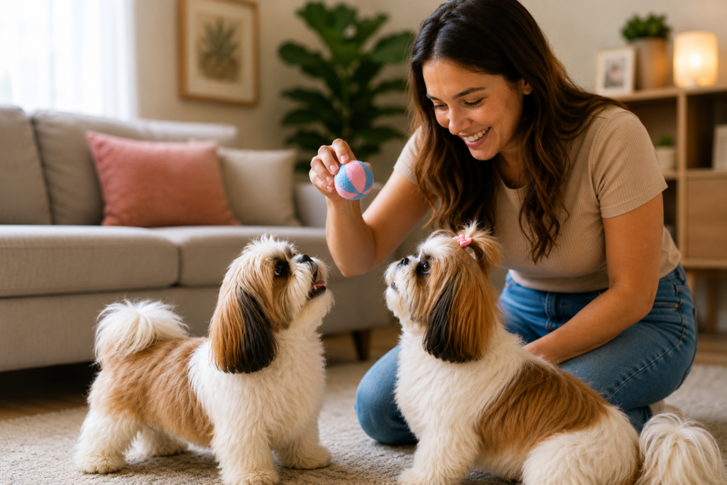 Comportamento do Shih Tzu macho e fêmea em ambiente familiar