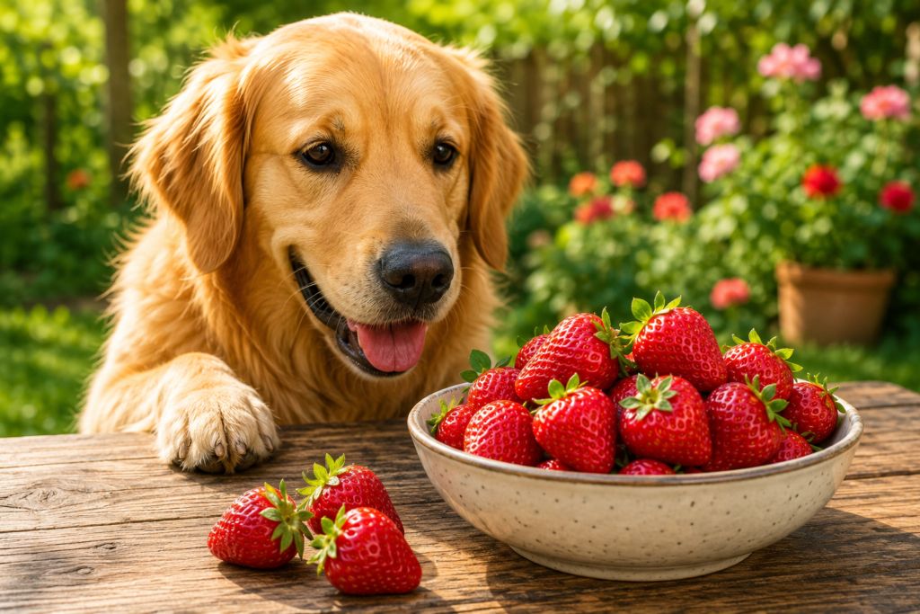 Cachorro pode comer morango como petisco saudável e rico em antioxidantes 🍓🐶