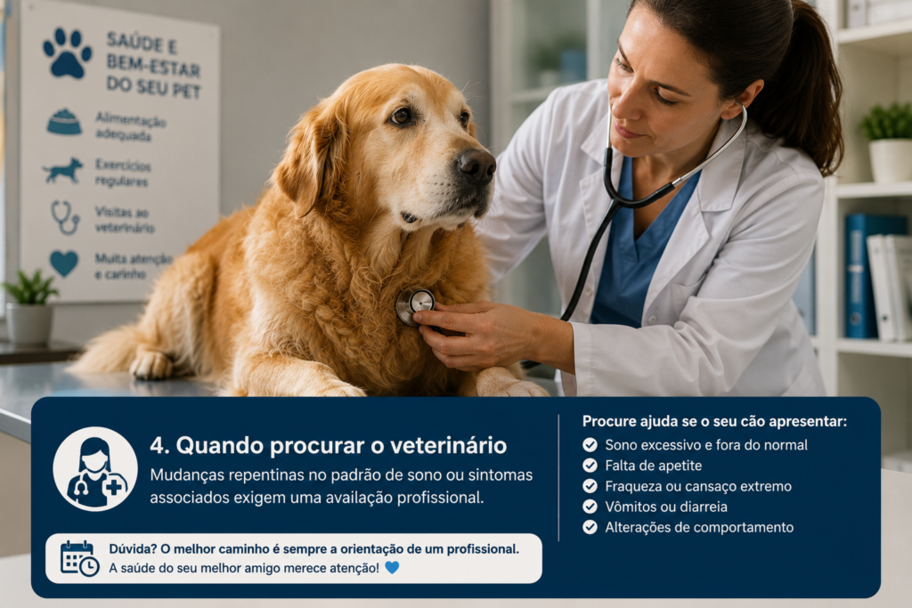 Veterinária examinando cachorro para investigar alterações no padrão de sono